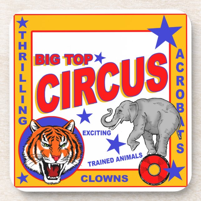 Vintage Circus Poster Coaster (Front)