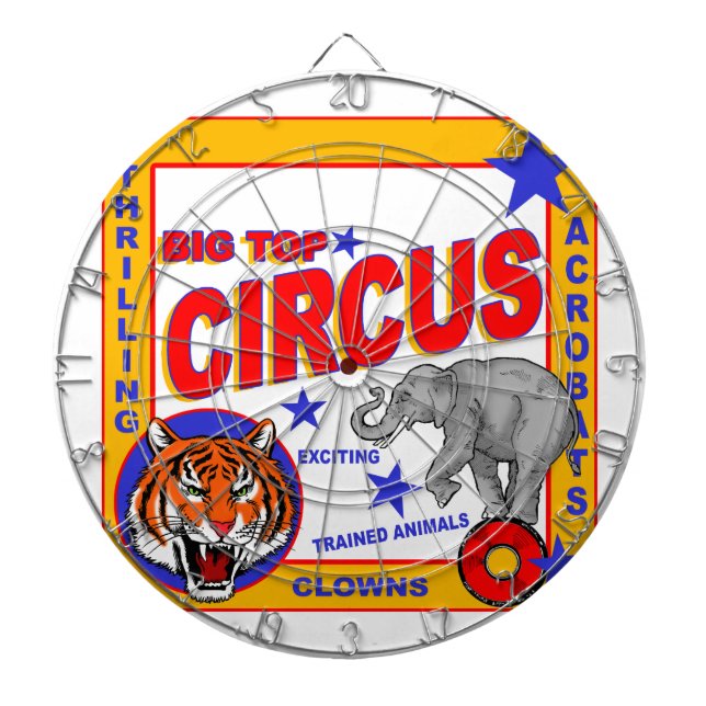 Vintage Circus Poster Dartboard (Front)