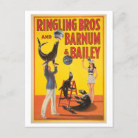 Vintage Circus Poster for Ringling, Barnum, Bailey
