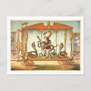 Vintage Circus Poster for Snake Charmer Postcard
