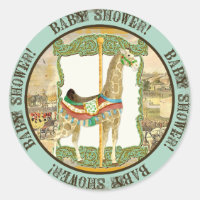 Vintage Circus Poster, Giraffe Baby Shower