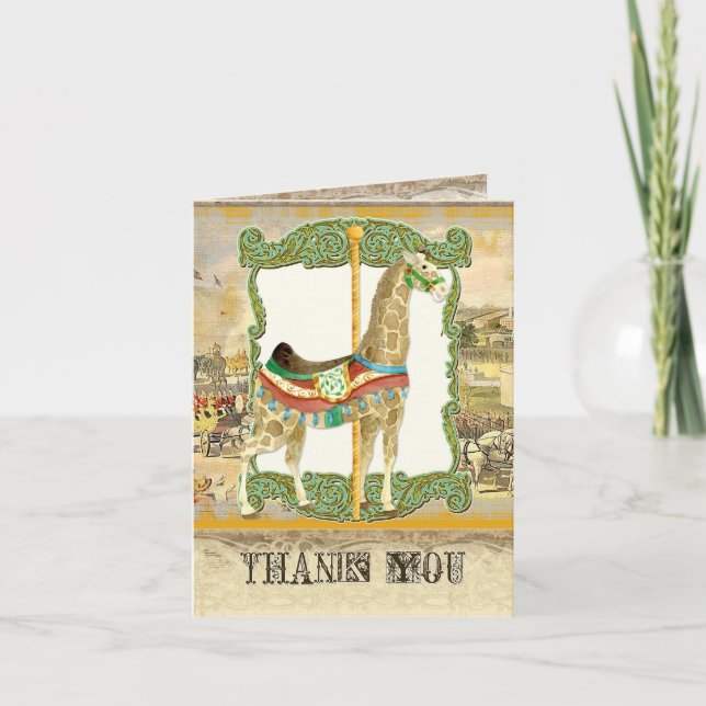 Vintage Circus Poster, Giraffe Baby Shower Invitation (Front)