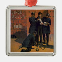 Vintage Circus Poster - Houdini and the Circus