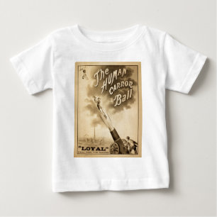 Vintage Circus Poster Human Canon Ball circa 1879 Baby T-Shirt