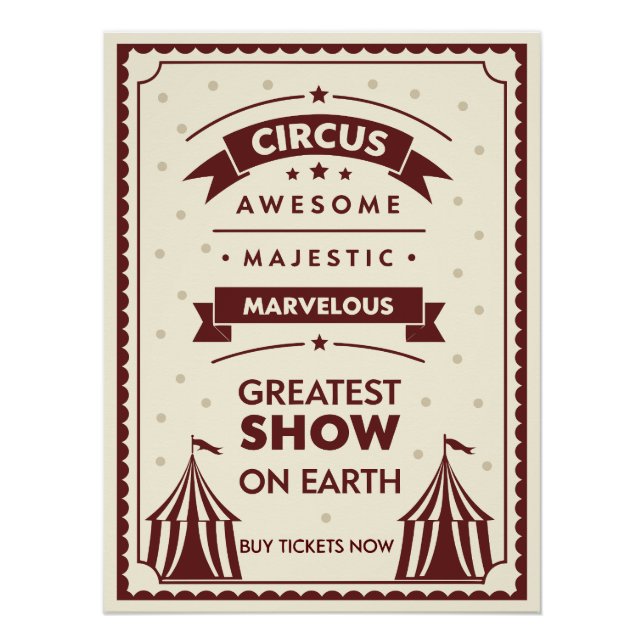 Vintage Circus Poster – Majestic Tents and Stars  (Front)
