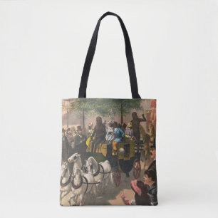 Vintage Circus Poster Of A Monkey Driven Coach Tote Bag