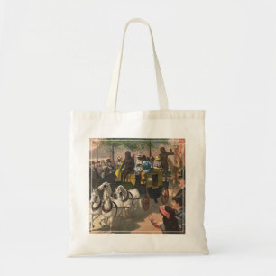 Vintage Circus Poster Of A Monkey Driven Coach Tote Bag