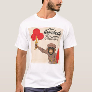 Vintage Circus Poster Of A Monkey Holding Balloons T-Shirt