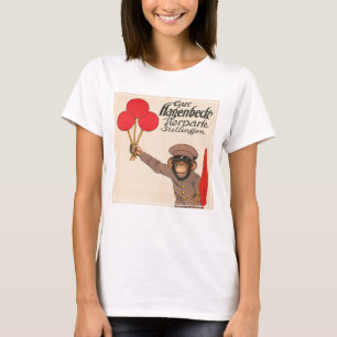 Vintage Circus Poster Of A Monkey Holding Balloons T-Shirt