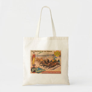 Vintage Circus Poster Of A Roman Chariot Race Tote Bag