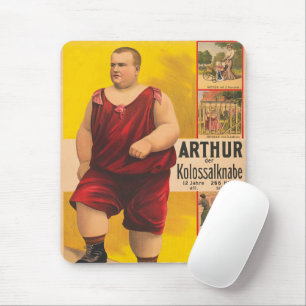 Vintage Circus Poster Of Arthur The Colossal Kid Mouse Mat