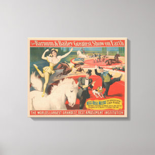 Vintage Circus Poster Of Miss Rose Meers Canvas Print