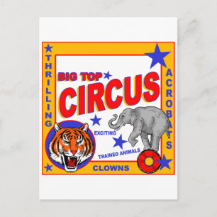 Vintage Circus Poster Postcard