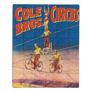 Vintage Circus Poster Showing High Wire Acrobats Jigsaw Puzzle