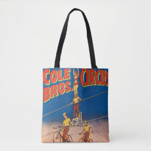 Vintage Circus Poster Showing High Wire Acrobats Tote Bag