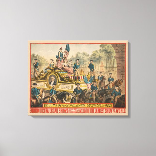 Vintage Circus Poster Showing Parade Float Canvas Print (Front)
