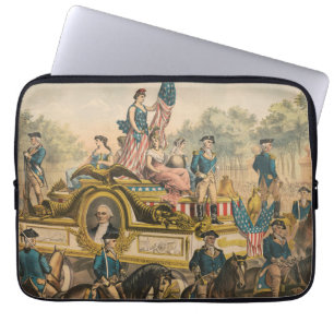 Vintage Circus Poster Showing Parade Float Laptop Sleeve