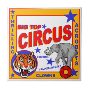 Vintage Circus Poster Tile