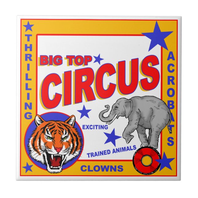 Vintage Circus Poster Tile (Front)