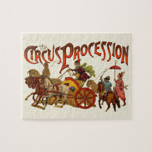 Vintage Circus Procession Clowns and Horses Jigsaw Puzzle