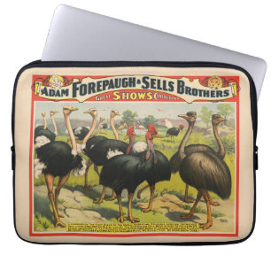Vintage Circus Showing Ostriches And Large Birds. Laptop Sleeve