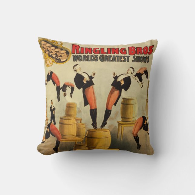 Vintage Circus Sideshow Poster Cushion (Front)