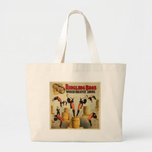 Vintage Circus Sideshow Poster Large Tote Bag