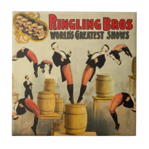Vintage Circus Sideshow Poster Tile