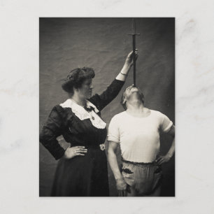 Vintage Circus Sideshow Sword Swallower Freak Postcard
