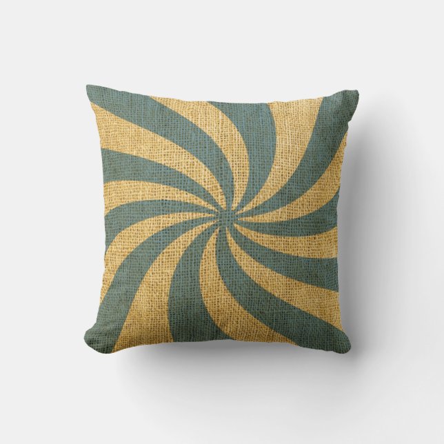Vintage Circus Spiral Blue Cushion (Front)