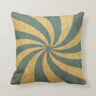 Vintage Circus Spiral Blue Cushion