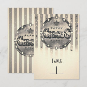 Vintage Circus Striped Stripes Party Table Number