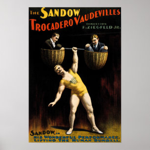 Vintage Circus Strongman Advertisement Poster