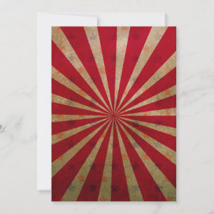 Vintage Circus Tent Stars Red Lines Carnival Invitation