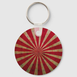 Vintage Circus Tent Stars Red Lines Carnival Key Ring