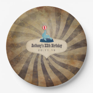 Vintage Circus Themed Birthday Party Paper Plate