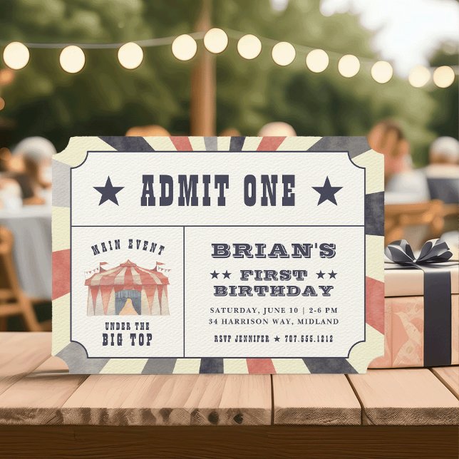 Vintage Circus Ticket Birthday Party Invitation (Creator Uploaded)