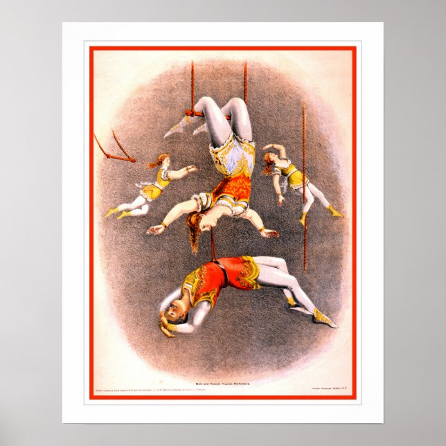 Vintage Circus Trapeze Performers Poster (Front)
