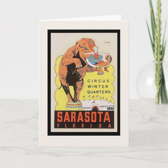 Vintage Circus Winter Quarters Poster Card (Front)