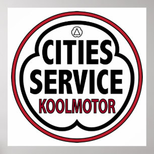 Vintage Cities Service koolmotor sign