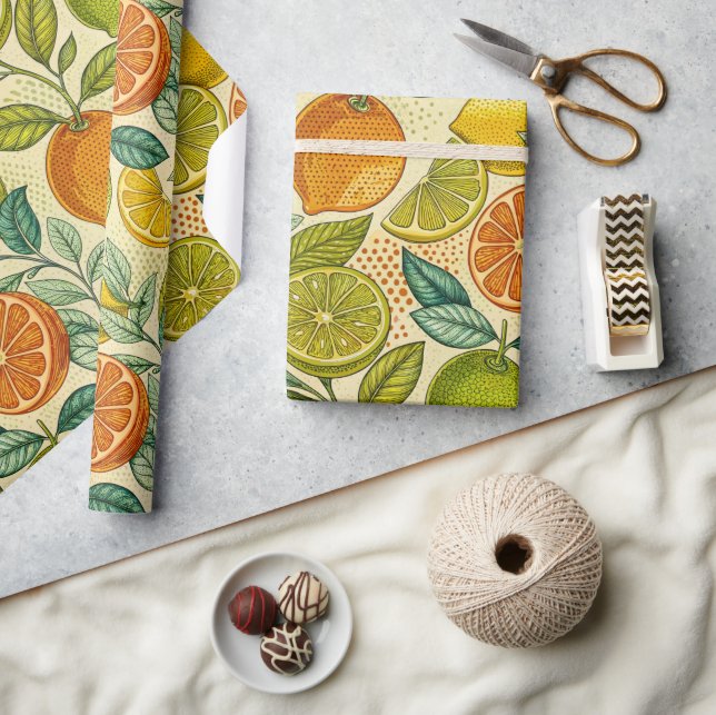Vintage Citrus Botanical Gift Wrap (Crafts)