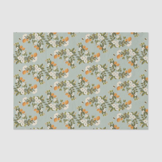 Vintage Citrus Botanical Tissue Paper (Front)