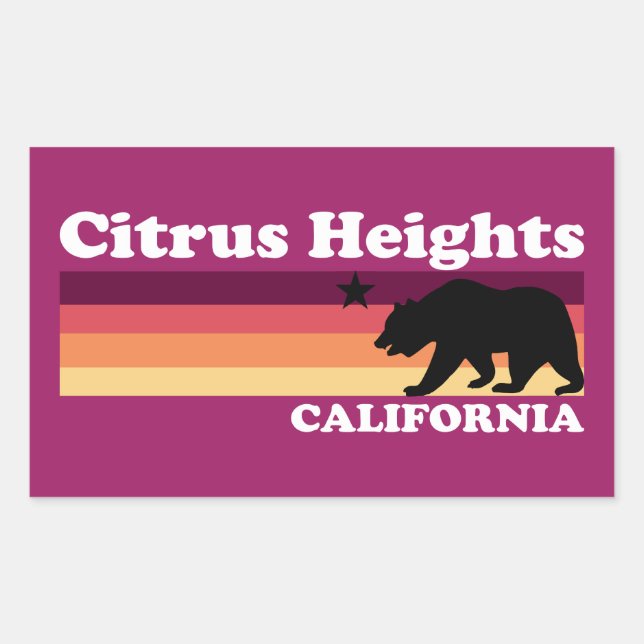 Vintage Citrus Heights California Rectangular Sticker (Front)