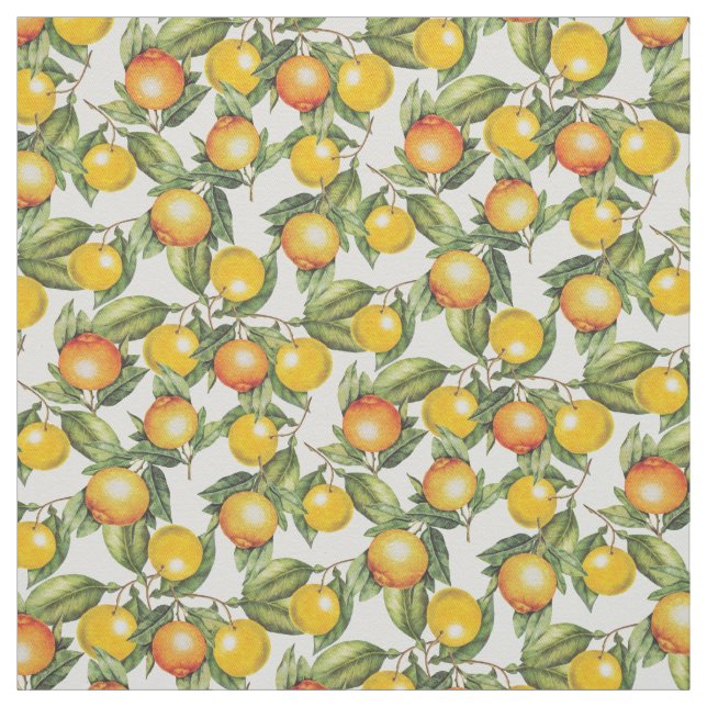 vintage citrus pattern fabric (Swatch)