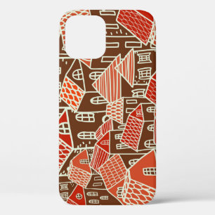 Vintage City Buildings Seamless Pattern iPhone 12 Case