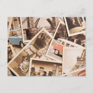 Vintage City Life Photo Collage Postcard