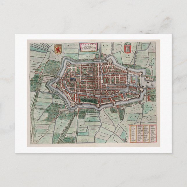 Vintage city map of Alkmaar Postcard (Front)