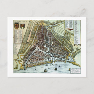 Vintage city map of Rotterdam Postcard
