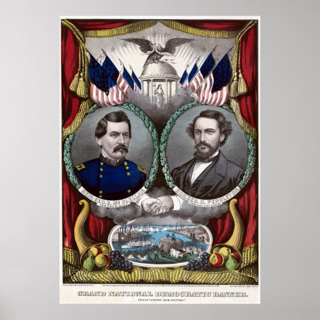 Vintage Civil War Democratic Presidential Election Poster (Front)