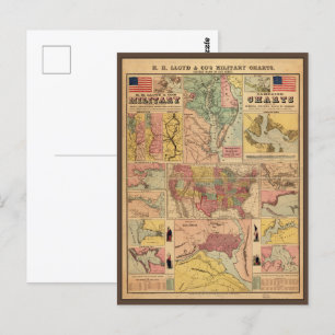 Vintage Civil War Military Strategic Maps, 1861 Postcard